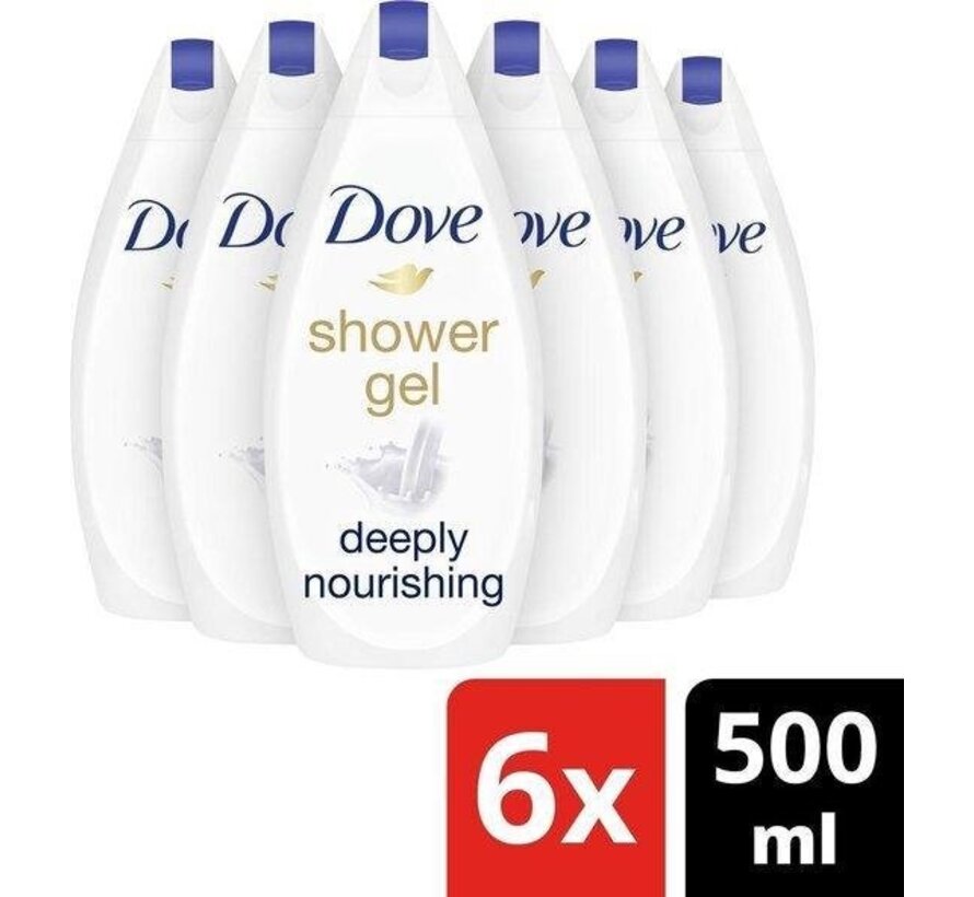 Deeply Nourishing Douchecreme - Douchegel XL - 6x 500ml  - Voordeelverpakking