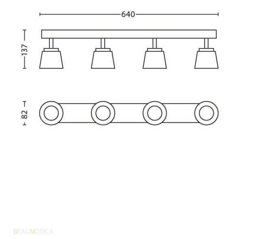 MyLiving LED Dender plafondlamp - mat chroom 4W (4-spots)