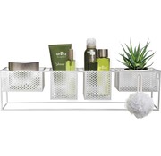 Dresz Trendy design Wandrek Metaal Wit met 4 Verplaatsbare Containers