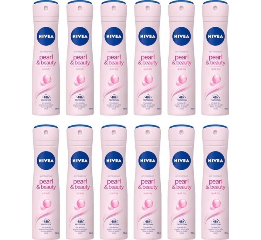 Pearl & Beauty - Deodorant Spray - 12x 150ml Voordeelverpakking
