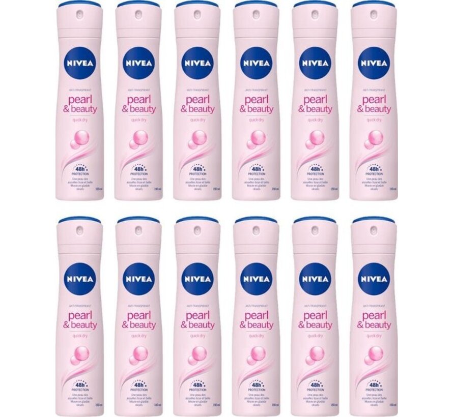 Pearl & Beauty - Deodorant Spray - 12x 150ml Voordeelverpakking