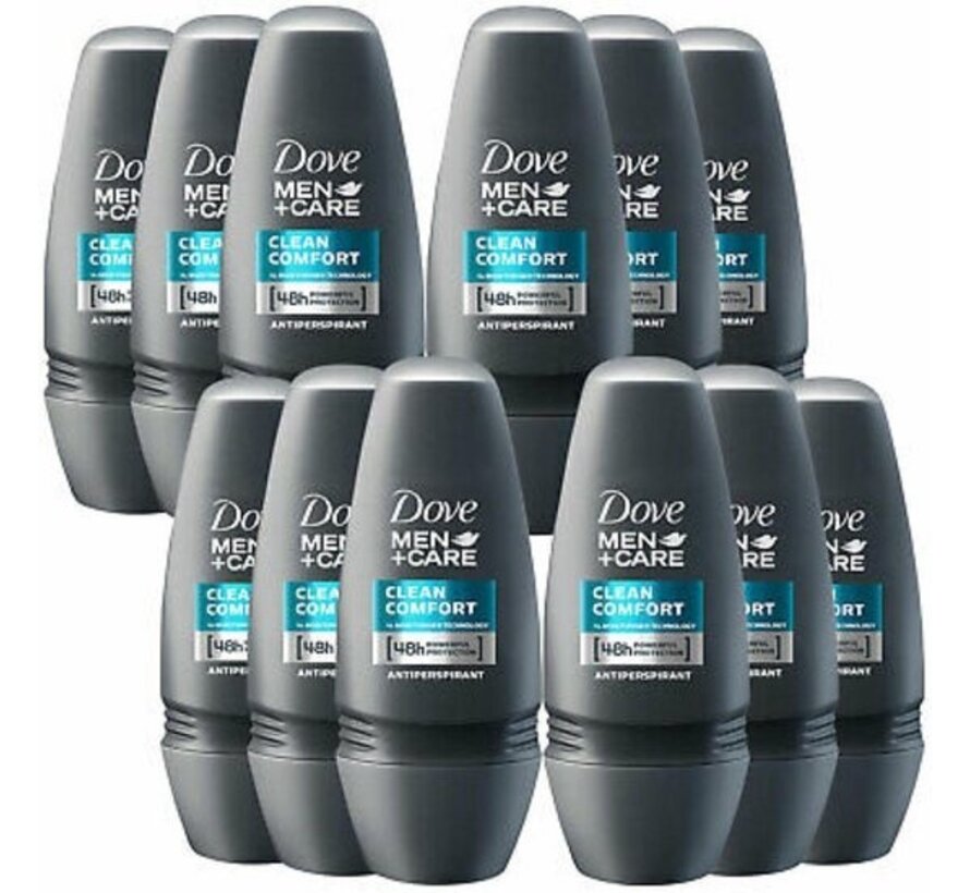 Men+Care Clean Comfort - Deodorant Roller - 12x 50ml - Voordeelverpakking