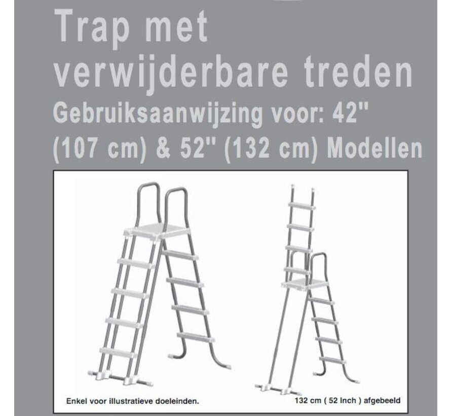 Luxe zwembadtrap - voor baden van 91cm - 107cm hoog