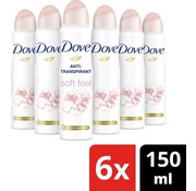 Dove Soft Feel Anti-transpirant - Deodorant Spray - 6x 150ml - Voordeelverpakking