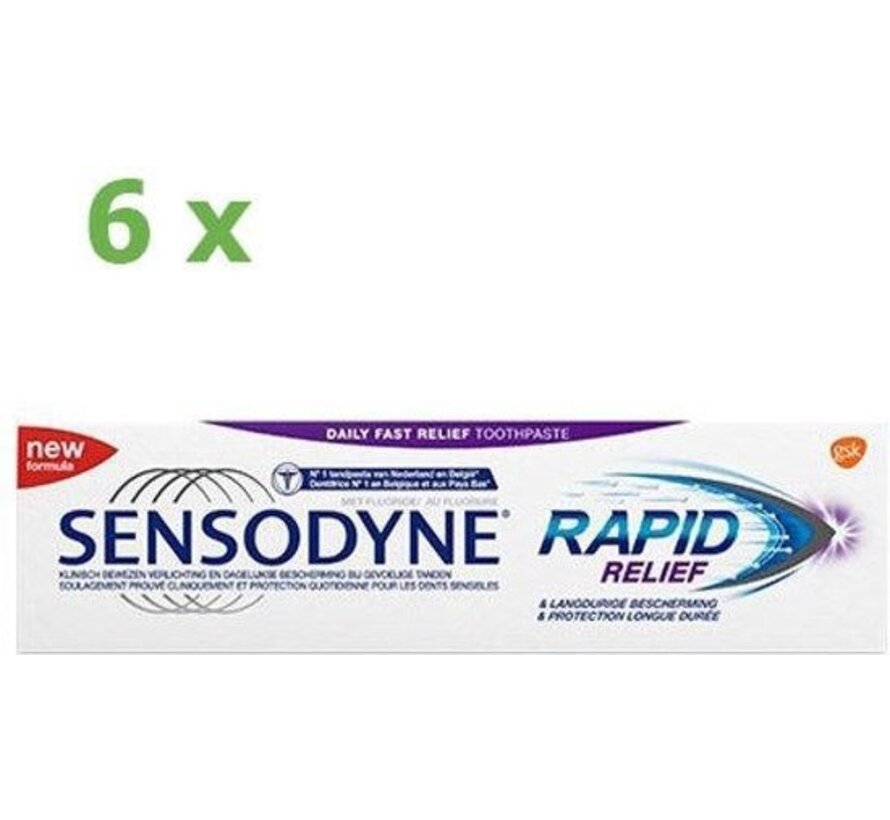 Rapid Relief - Tandpasta - 6x 75ml - Voordeelverpakking