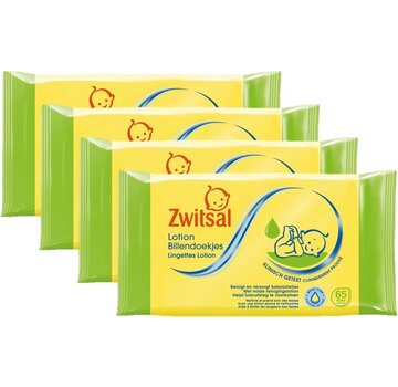 Zwitsal Lotion - 260  Billendoekjes / Babydoekjes (4x65 stuks)