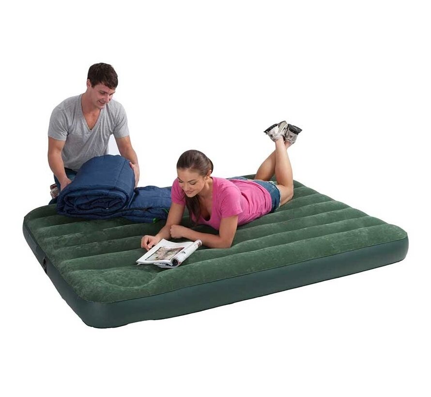 Downy 2-persoons luchtbed twijfelaar met ingebouwde voetpomp (191x137x25cm) c
