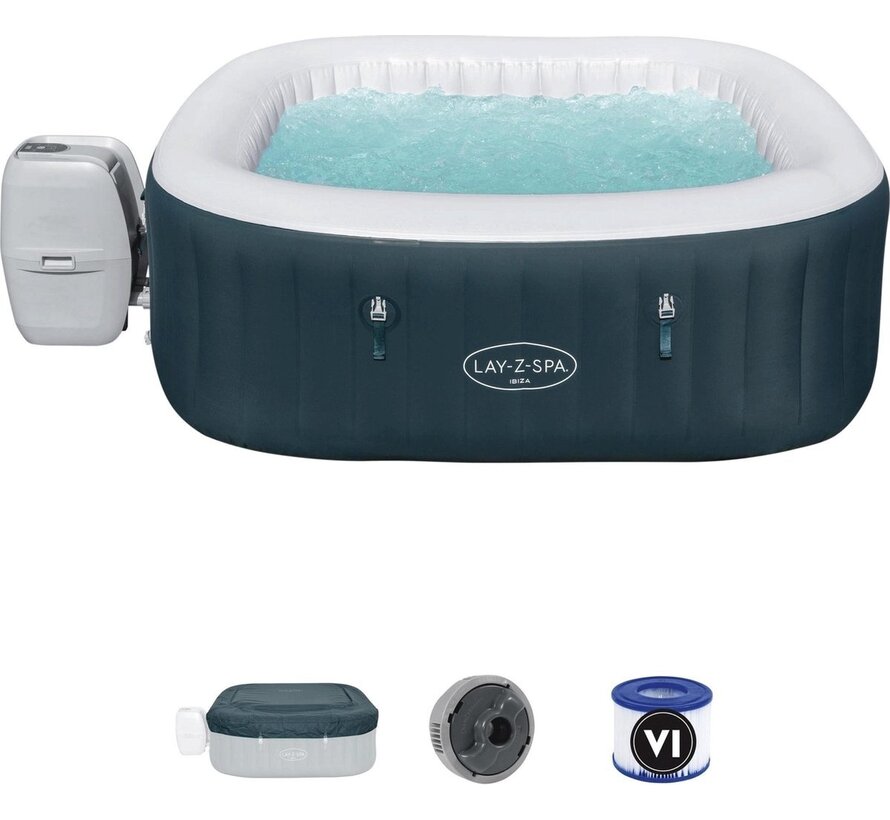 Lay-Z-Spa Ibiza - Max 6 pers - 140 Airjets - 180x180cm - Jacuzzi - Bubbelbad- Whirlpool