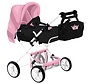 Poppenwagen KOETS COMBI  2 MET ZAK kroon blauw / roze