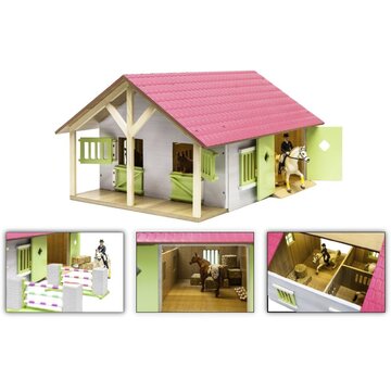 Kids Globe Kids Globe paardenstal roze met 2 boxen en berging
