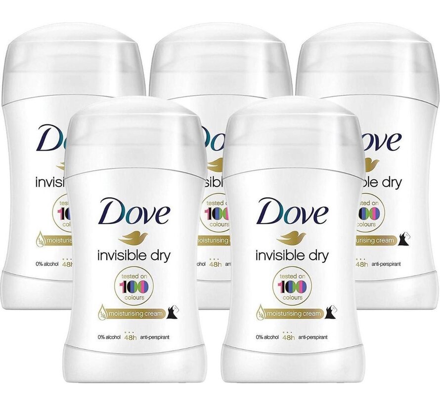 Invisible Dry Deodorant Stick - Anti Transpirant - 5x 40ml