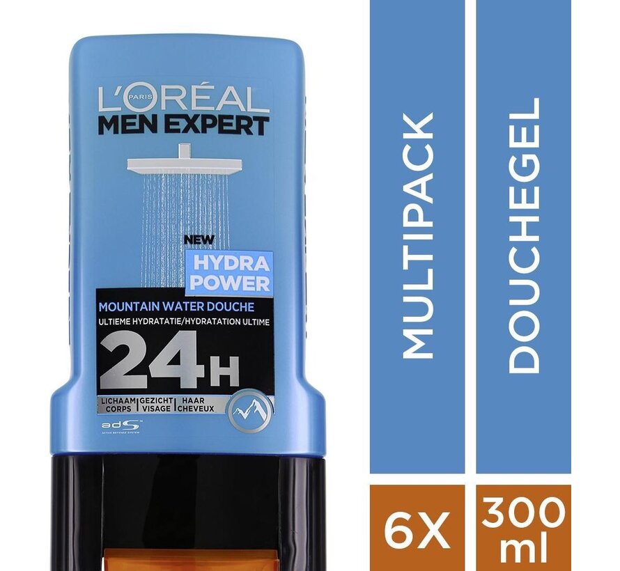 Men Expert XL - Hydra Power - 3in1 gezicht, lichaam en haar - 6x 300ml