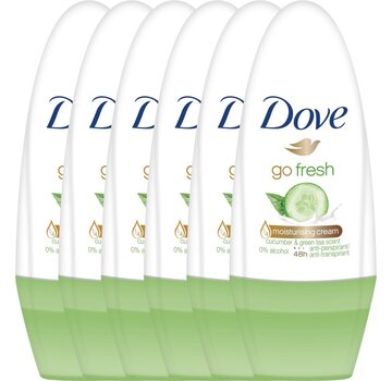 Dove Go Fresh Komkommer & Groene Thee - Deodorant Roller - 6x 50ml