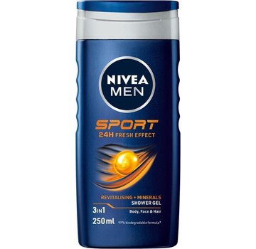 Nivea Men Sport 3in1 Douchegel - Gezicht, lichaam en haar - 250ml