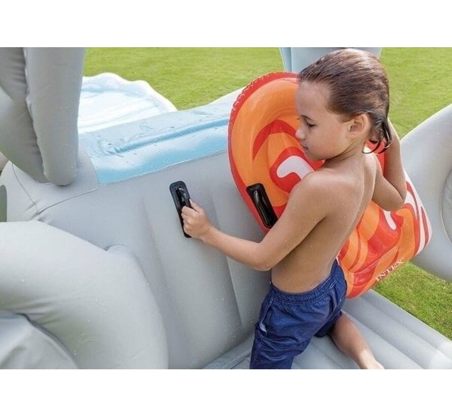 Surf 'N Slide - Shark - opblaasbare waterglijbaan - met 2 surf riders - met 2 surf riders - 460cm lang x 168cm breed x 157cm hoog