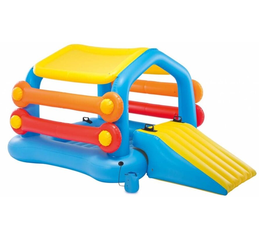 Opblaasbaar speeleiland - met glijbaan - 279cm lang x 173cm breed x 122cm hoog