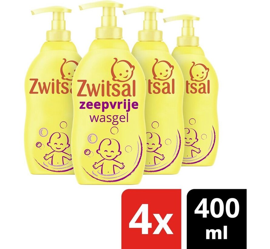Baby Zeepvrije Wasgel - Extra mild & zacht - Met Pompje - 4x 400ml