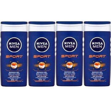 Nivea Men Sport 3in1 Douchegel - Gezicht, lichaam en haar - 4x 250ml