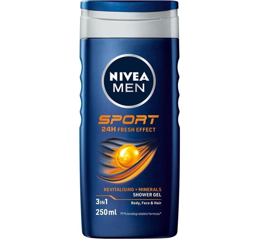 Men Sport 3in1 Douchegel - Gezicht, lichaam en haar - 4x 250ml