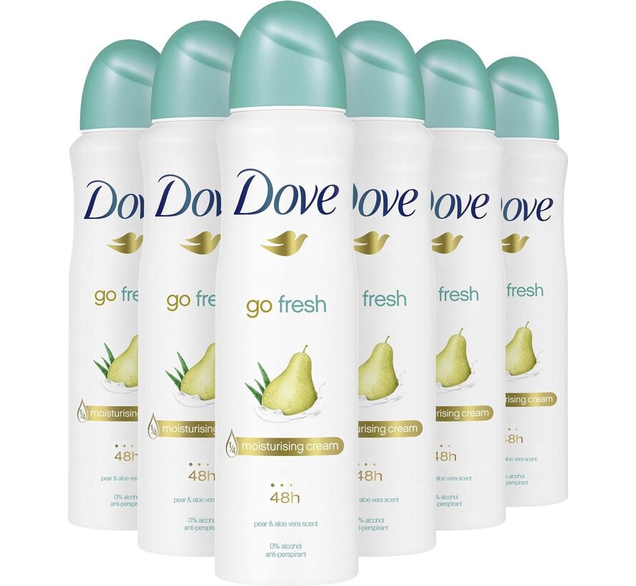 Go Fresh - Peer & Aloe Vera - Deodorant Spray - 6x 150ml
