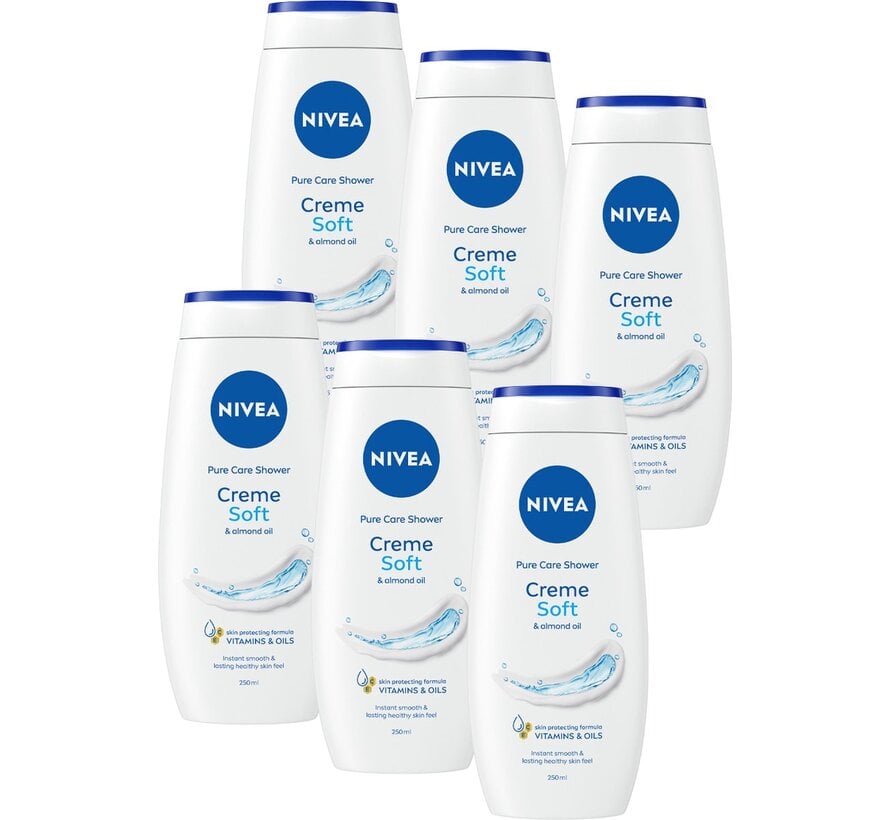 Creme Soft met Amandelolie - Douchecreme / Douchegel - 6x 250ml
