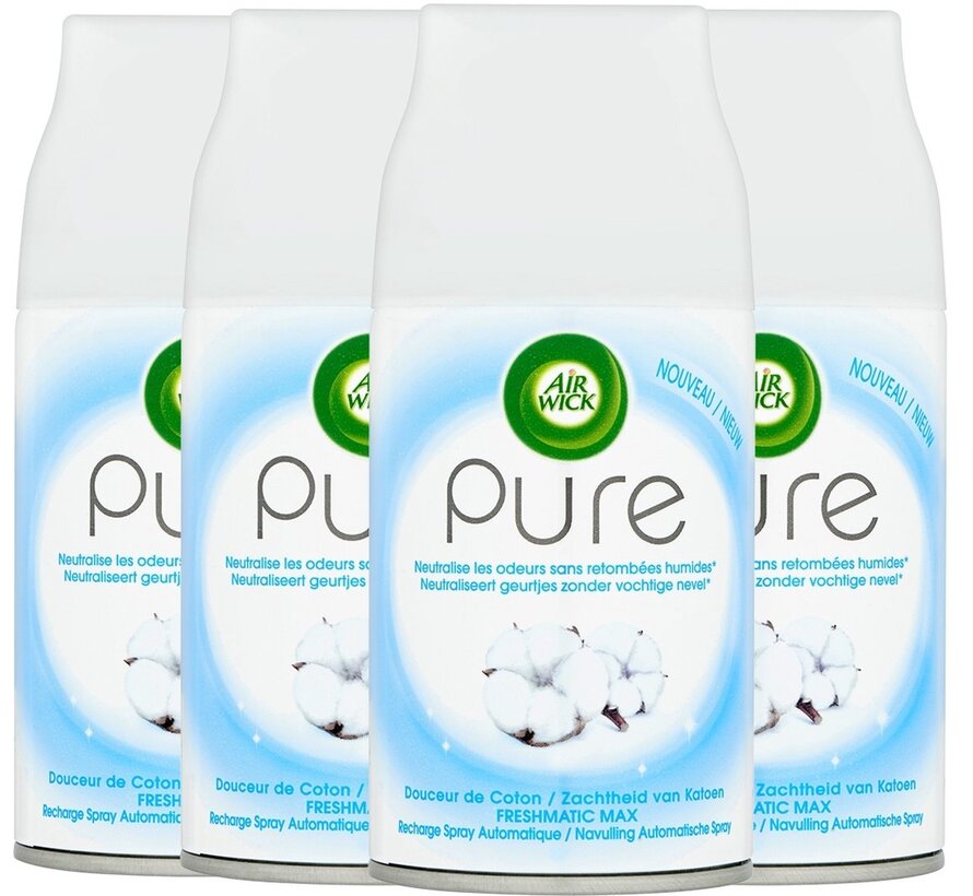 Freshmatic Navulling - Pure Zachtheid van Katoen - 4x 250ml