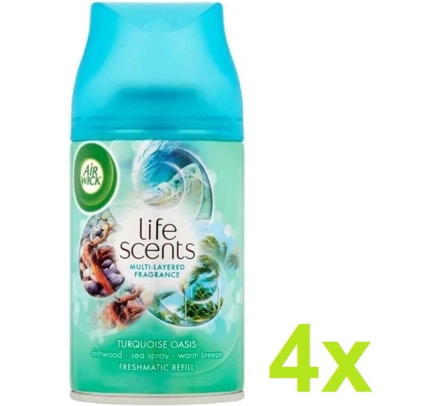 Freshmatic Navulling - Life Scents Turquoise Oase - 4x 250ml