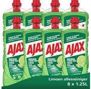 Ajax Allesreiniger Citroen & Limoen - 8x 1.25L - Voordeelverpakking