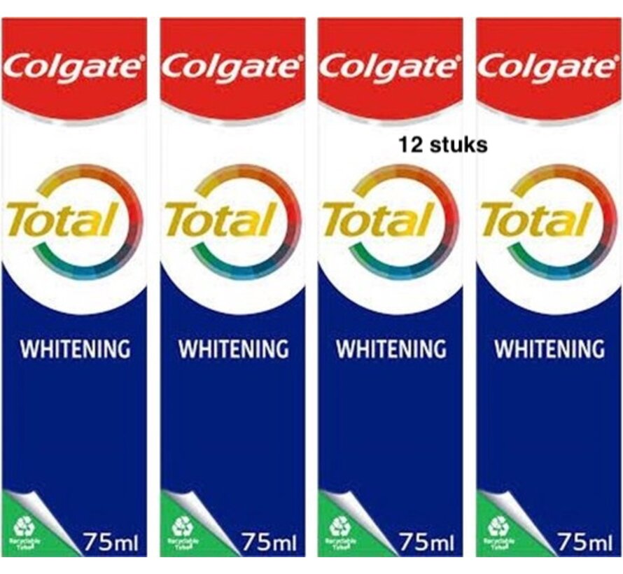 Total Natural White Whitening - Tandpasta - 12x 75ml
