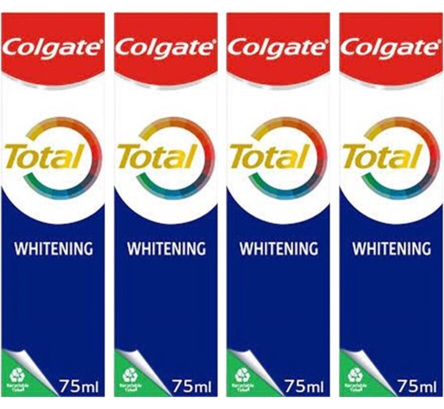 Total Natural White Whitening - Tandpasta - 4x 75ml