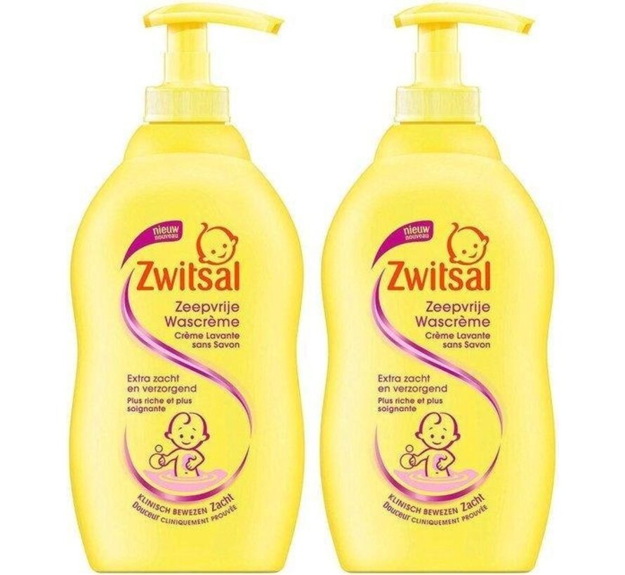 Baby Wascrème - Mild & Zacht - Met Pompje - 2x 400ml