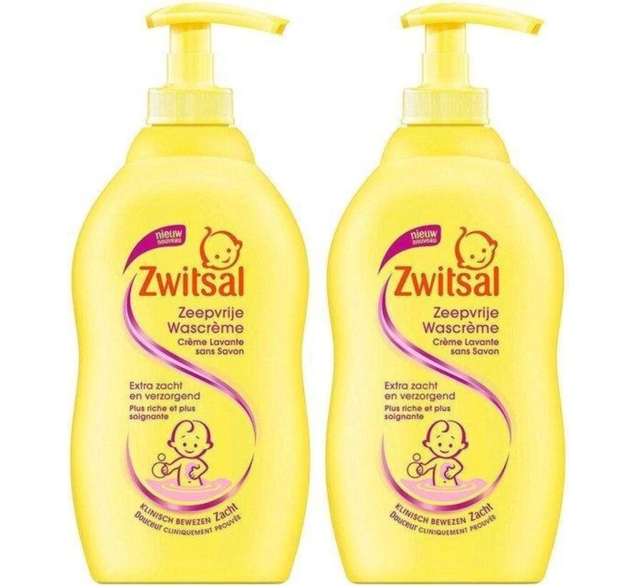 Baby Wascrème - Mild & Zacht - Met Pompje - 2x 400ml