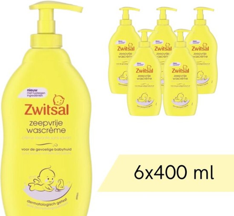 Baby Wascrème - Mild & Zacht - Met Pompje - 6x 400ml - Voordeelverpakking