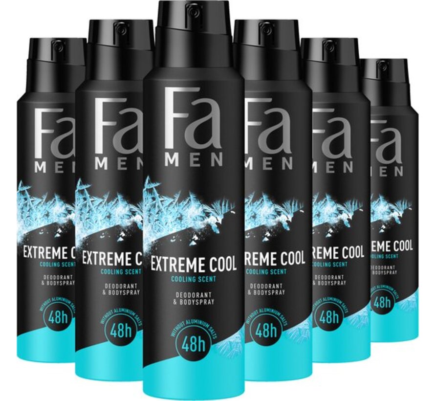 Men Extreme Cool - Deodorant Spray - 6x 150ml