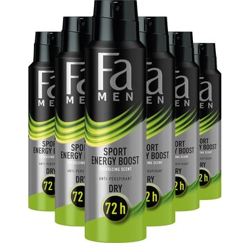 FA Men Sport Energy Boost - Deodorant Spray - 6x 150ml