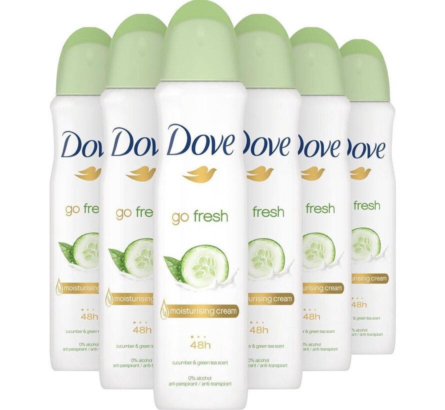 Komkommer & Groene Thee - Deodorant Spray - 6x 150ml - Voordeelverpakking