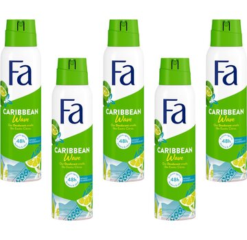 FA Caribbean Lemon - Deodorant Spray - 5x 150ml