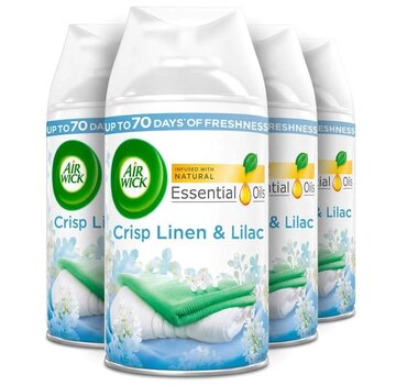 Air Wick Freshmatic Navulling - Crisp Linen & Lilac / Linnen & Seringen 4x 250ml