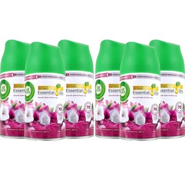 Air Wick Freshmatic Navulling - Smooth Satin & Moon Lily / Satijn & Lelie - 6x 250ml