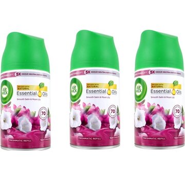 Air Wick Freshmatic Navulling - Smooth Satin & Moon Lily / Satijn & Lelie - 3x 250ml