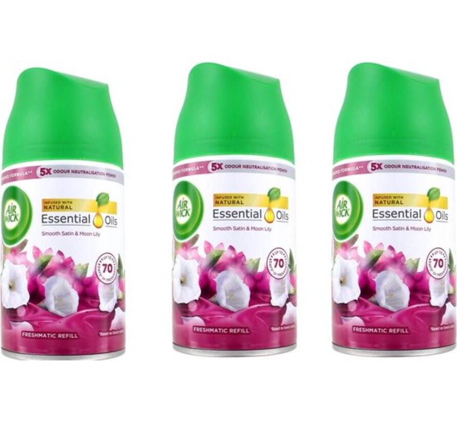 Freshmatic Navulling - Smooth Satin & Moon Lily / Satijn & Lelie - 3x 250ml
