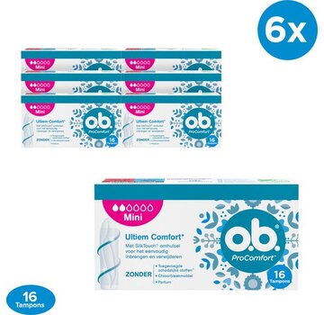 o.b. Tampons Pro Comfort - Mini - 6x 16 Stuks - Voordeelverpakking
