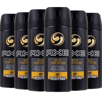 Axe Gold Temptation Bodyspray / Deodorant Spray Men - 6x 150ml c