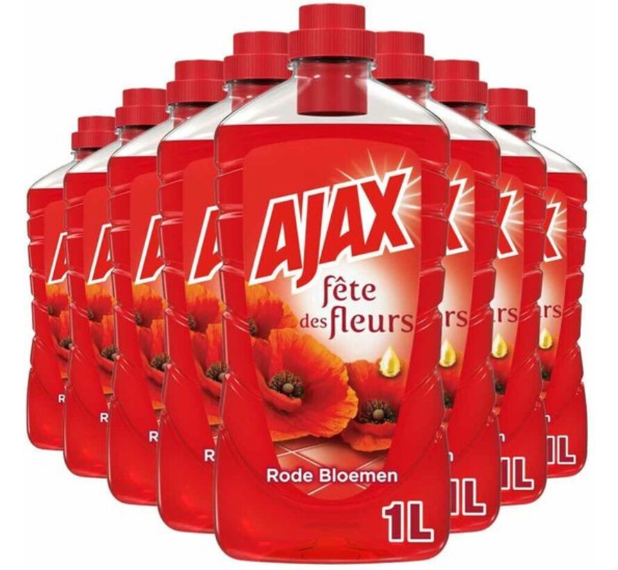 Allesreiniger - Rode Bloemen - 8x 1000ml - Voordeelverpakking