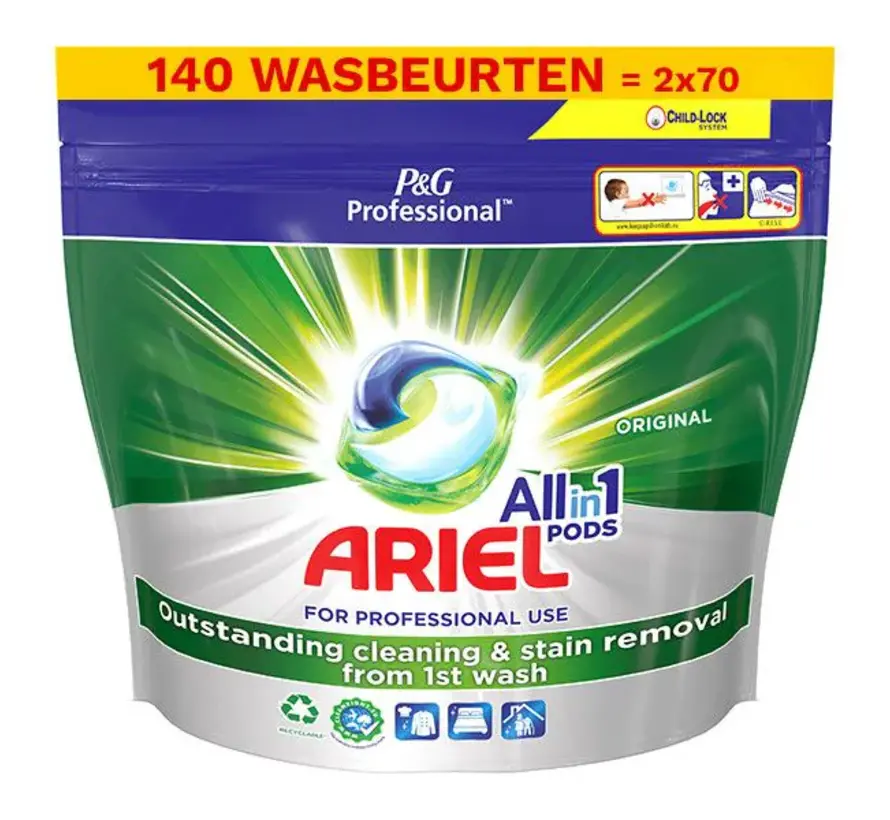 All-in-1 Professional - Original / Regular - Wasmiddel Pods - 2x 70 stuks