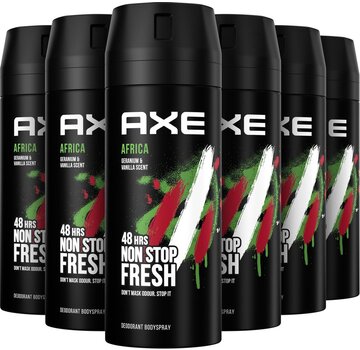 Axe Africa Bodyspray / Deodorant Spray Men - 6x 150ml Voordeelverpakking