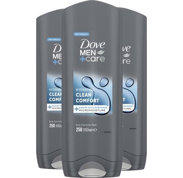 Dove Men+Care Hydrating Clean Comfort - 3in1 Douchegel - 3x 250ml