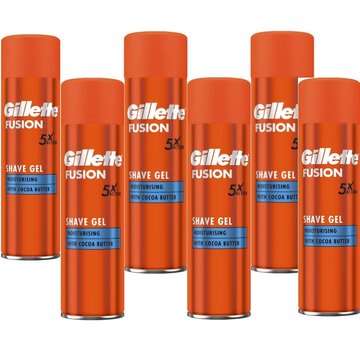 Gillette Fusion5 Scheergel - Moisturizing - 6x 200ml - Voordeelverpakking