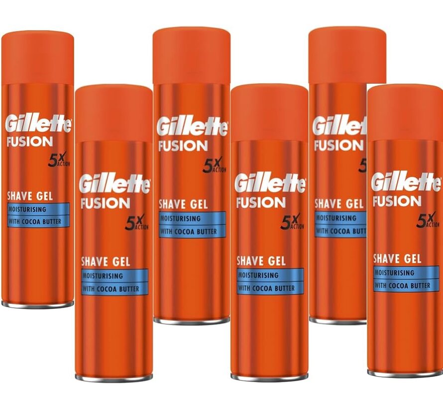 Fusion5 Scheergel - Moisturizing - 6x 200ml - Voordeelverpakking
