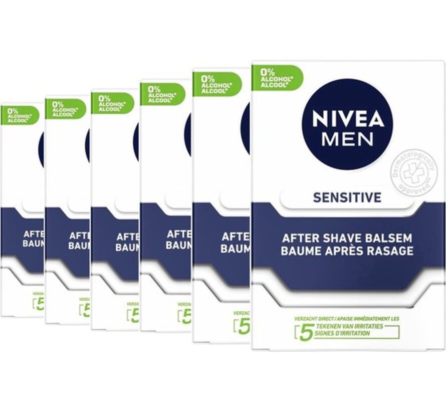 MEN Sensitive Aftershave Balsem - Alcoholvrij - 6x 100ml